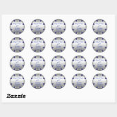 Elegante Blauwe Spinel en Diamanten 65e Jubileum Ronde Sticker (Vel)