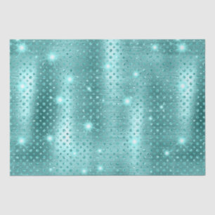 Elegante Blauwe Stip Metallic Glitter Patroon Tissuepapier