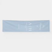 Elegante blauwe stof bruiloft welkom banner (Horizontaal)