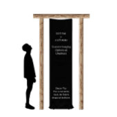 Elegante blauwe stof bruiloft welkom banner