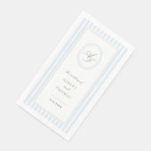 Elegante Blauwe Strepen Bruiloft Servet (Hoek)