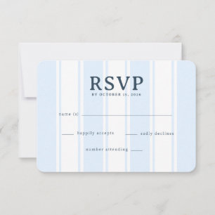 Elegante Blauwe Strepen RSVP Kaartje
