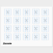 Elegante Blauwe Strepen Vierkante Sticker (Vel)