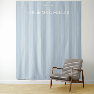 Elegante Blauwe Strepen Wandkleed