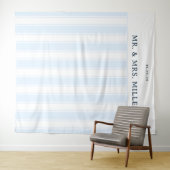 Elegante blauwe strepen wandkleed (In Situ (horizontaal))