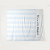 Elegante blauwe strepen wandkleed (Voorkant (horizontaal))