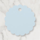 Elegante Blauwe Strik Baby Shower Bedankjes Labels (Achterkant)