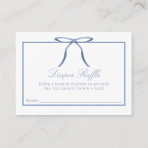 Elegante Blauwe Strik Baby Shower Luier Raffle Kaa