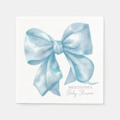 Elegante Blauwe Strik Baby Shower Servet (Voorkant)