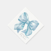 Elegante Blauwe Strik Baby Shower Servet (Hoek)