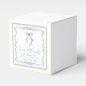 Elegante Blauwe Strik Bruidsdouche Bedankt Bedankdoosjes (Voorkant Zijde)