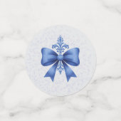 Elegante Blauwe Strik Bruidsdouche Confetti (Kleine voorkant)