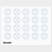 Elegante Blauwe Strik Bruidsdouche Dankjewel Ronde Sticker (Vel)