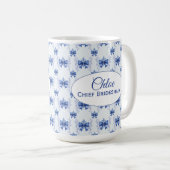 Elegante Blauwe Strik Bruidsdouche Koffiemok (Voorkant rechts)