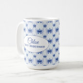 Elegante Blauwe Strik Bruidsdouche Koffiemok (Voorkant links)