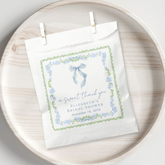 Elegante Blauwe Strik Bruidsdouche Lieve Bedankt Bedankzakje