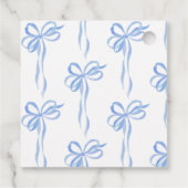 Elegante Blauwe Strik Bruidsdouche Script Bedankt Bedankjes Labels (Achterkant)