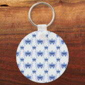 Elegante Blauwe Strik Bruidsdouche Sleutelhanger (Achterkant)
