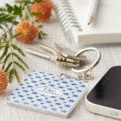 Elegante Blauwe Strik Bruidsdouche Sleutelhanger (Voorkant Rechts)