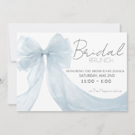 Elegante Blauwe Strik Brunch Verjaardagsfeest Uitn Kaart