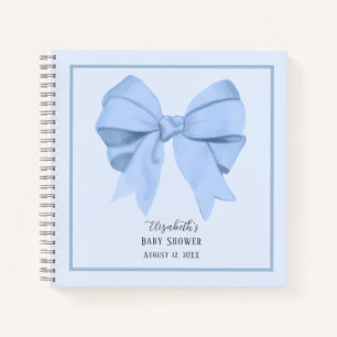 Elegante Blauwe Strik Jongens Baby Borrel Gastboek Notitieboek
