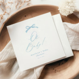 Elegante Blauwe Strik Jongens Baby Borrel Servet