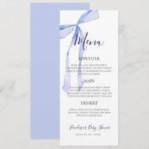 Elegante Blauwe Strik Jongens Baby Shower Menukaar