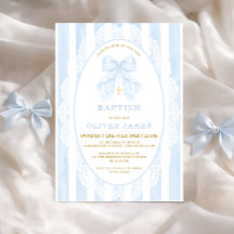 Elegante Blauwe Strik & Kruis Jongens Doopfeestje