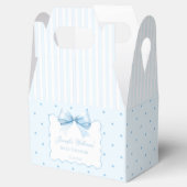 Elegante blauwe strik polkadot baby boy douche bedankdoosjes (Geopend)