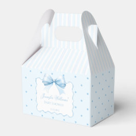 Elegante blauwe strik polkadot baby boy douche bedankdoosjes