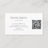 Elegante Blauwe Strik QR Code Visitekaartje (Achterkant)