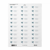 Elegante Blauwe Strik Retouradres Etiket (Full Sheet)