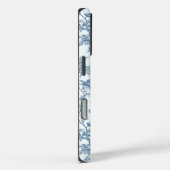 Elegante blauwe strik toile de jouy bloemendruk mo Case-Mate iPhone case (Achterkant / Rechts)