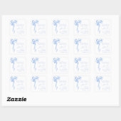 Elegante Blauwe Strik Watercolor Script Bedankt Vierkante Sticker (Vel)
