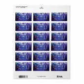 Elegante blauwe string lampjes retour adres label (Full Sheet)