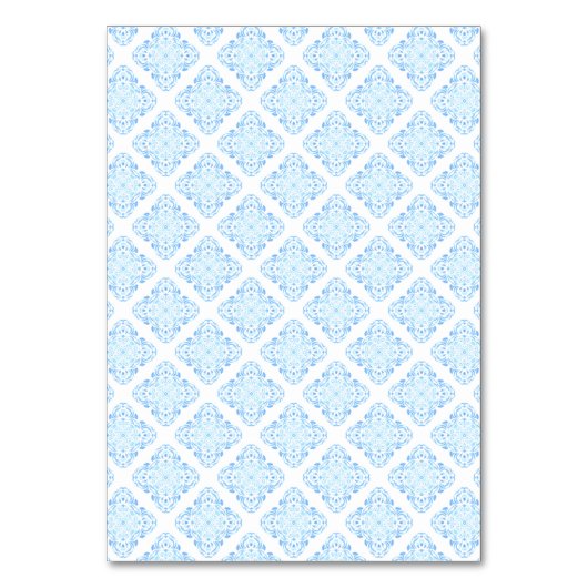 Elegante Blauwe Tegels Citroen Trouwtafel Nummers Kaart (Achterkant)