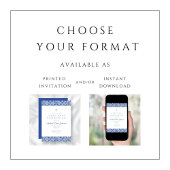 Elegante Blauwe Tegels Jongen Eerste Communie Kaart