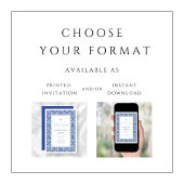 Elegante Blauwe Tegels Religieus Kruis Jongen Doop Kaart