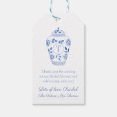 Elegante Blauwe Toekomst Mevrouw Monogram Bruidsdo Cadeaulabel (Voorkant)