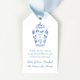 Elegante Blauwe Toekomst Mevrouw Monogram Bruidsdo Cadeaulabel
