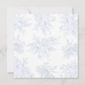 Elegante Blauwe Toile Bloem Vierkante Opslagtermij Kaart (Achterkant)