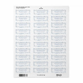 Elegante Blauwe Toile Bloemen Retouradres Labels (Full Sheet)