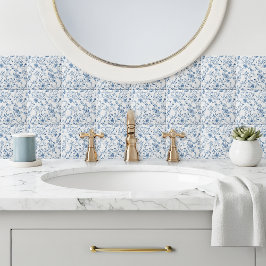 Elegante Blauwe Toile Bloemmotief Keramische Tegel Tegeltje