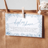 Elegante Blauwe Toile de Jouy Bruidsdisplay Shower Informatiekaartje