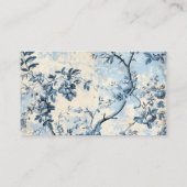 Elegante blauwe Toile de Jouy bruiloft Informatiekaartje (Achterkant)