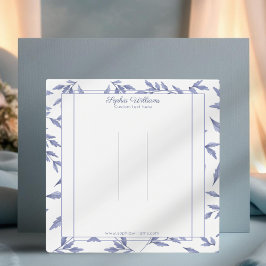 Elegante blauwe toile haarspeld displaykaart vierkante visitekaartjes