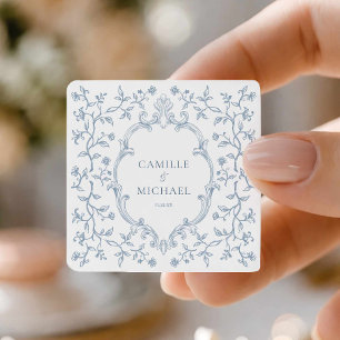 Elegante blauwe toile-kampp sticker