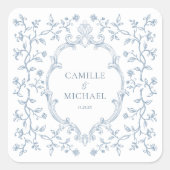 Elegante blauwe toile-kampp sticker (Voorkant)