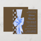 Elegante blauwe trein Baby Boy Shower Kaart (Voorkant / Achterkant)