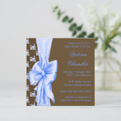 Elegante blauwe trein Baby Boy Shower Kaart (Staand voorkant)